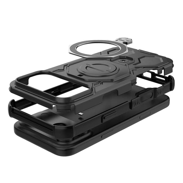SKALO Armor Roterbar Ring Skal för iPhone 18 Pro - Svart