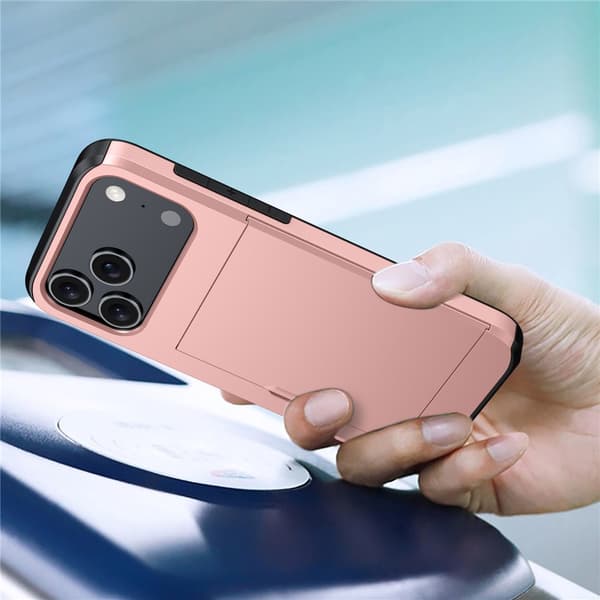 SKALO Armor Kortholder Cover til iPhone 18 Pro Max - Sort