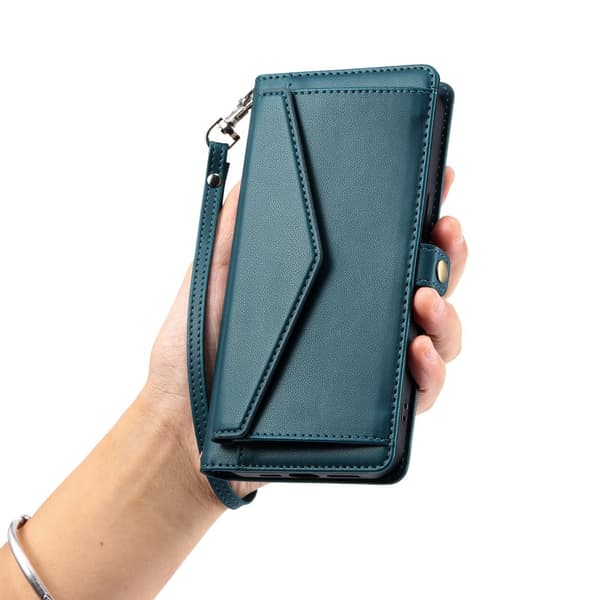 SKALO PU-Läder Envelope Plånboksfodral för iPhone 17e - Grön