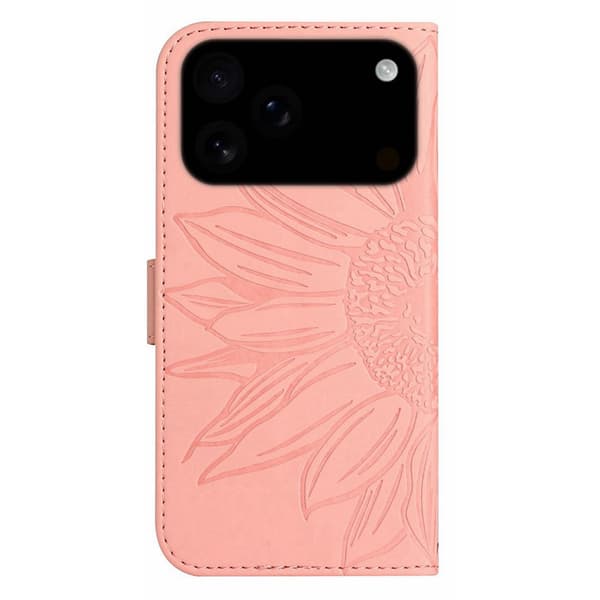 SKALO Embossed Flower Plånboksfodral för iPhone 18 Pro Max - Rosa