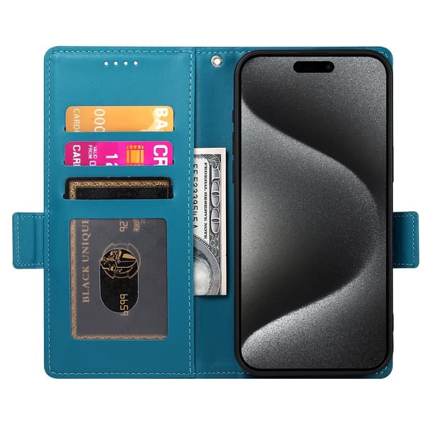 SKALO PU-læder Flip Cover til iPhone 18 Pro - Blå