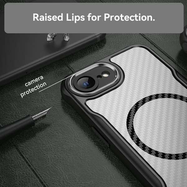 SKALO Translucent Carbon Cover til iPhone 17e - Sort