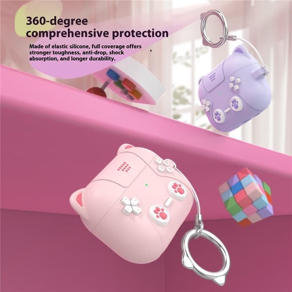 SKALO Cute Cat Controller Cover til AirPods Pro 3 - Sort