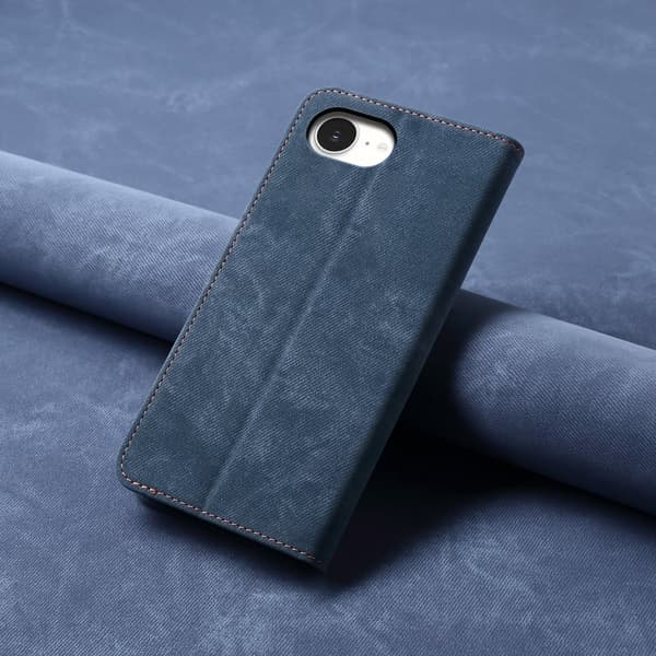 SKALO Jeans Plånboksfodral för iPhone 17e - Blå