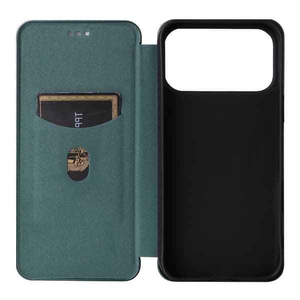 SKALO Carbon Fiber Plånboksfodral för iPhone 18 Pro Max - Grön