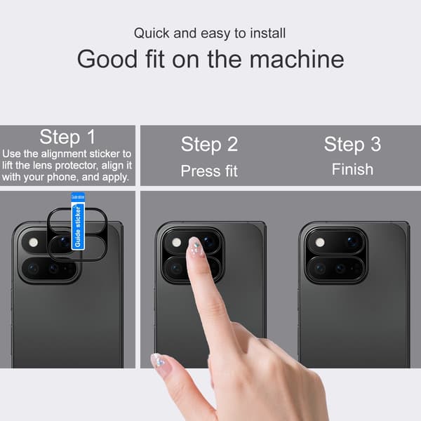 IMAK Metall Kameraskydd för Google Pixel 11 Pro Fold - Svart