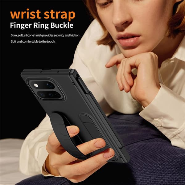 SKALO Multifunktionelt Cover + Hærdet Glas til Google Pixel 11 Pro Fold - Sort