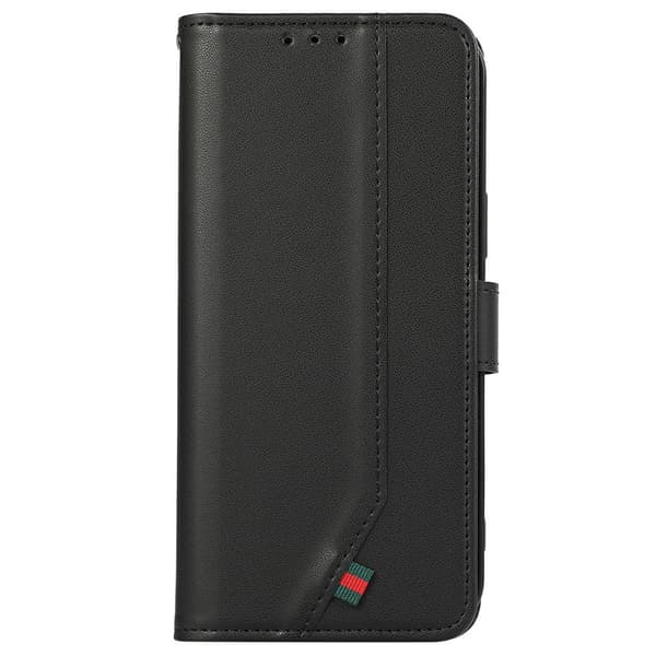 SKALO PU-Læder Flip Cover til iPhone 18 Pro - Sort