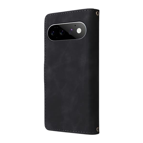 SKALO Zipper PU-læder Flip Cover til Google Pixel 11 - Sort