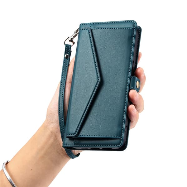 SKALO PU-Läder Envelope Plånboksfodral för Google Pixel 11 - Grön