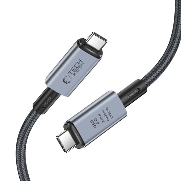 Tech-Protect UltraBoost Max USB 4.0 USB-C-kaapeli 240W 1m - Harmaa