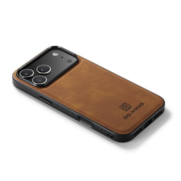 DG MING Premium PU-læder Hybrid Cover til iPhone 18 Pro Max - Brun