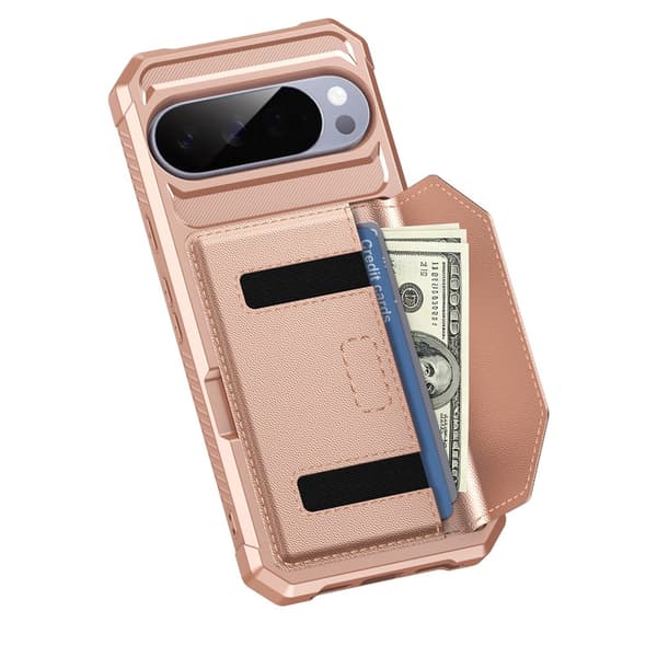 SKALO Armor Kortholder Cover til Google Pixel 11 Pro - Rosa guld