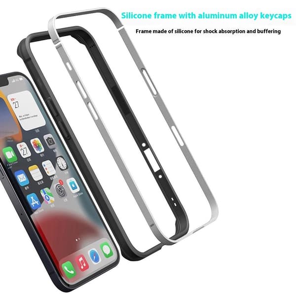 SKALO iPhone 17 Pro Max COTECi Aluminum Silikon Bumper - Grå
