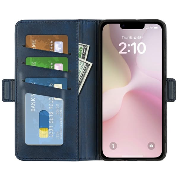 SKALO Premium ID Plånboksfodral för iPhone 17e - Blå