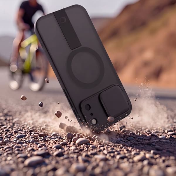 Tech-Protect Kevlar Aura MagSafe Cover med stativ til iPhone 18 Pro - Matsort