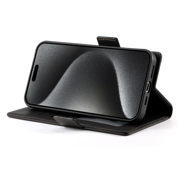 SKALO PU-læder Flip Cover til iPhone 18 Pro Max - Sort