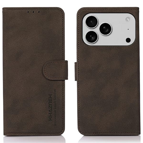 SKALO KHAZNEH Plånboksfodral för iPhone 18 Pro Max - Brun