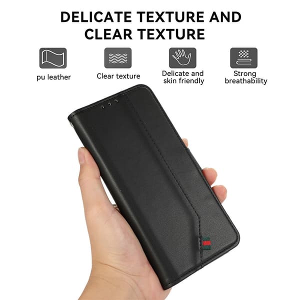 SKALO PU-Læder Flip Cover til iPhone 18 Pro - Sort
