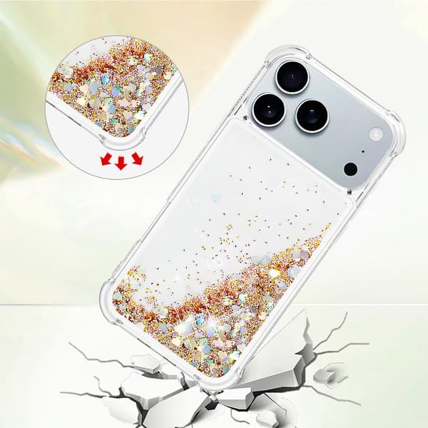 SKALO Kvicksand Glitter Skal för iPhone 18 Pro - Guld