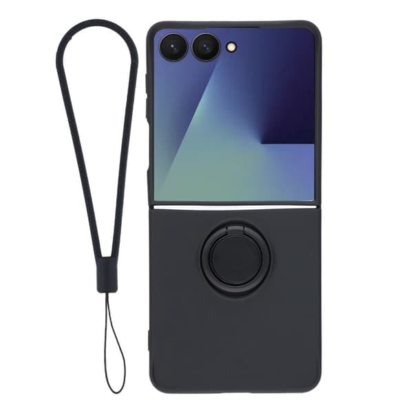 SKALO Silikone Ring Cover til Samsung Galaxy Z Flip8 - Sort