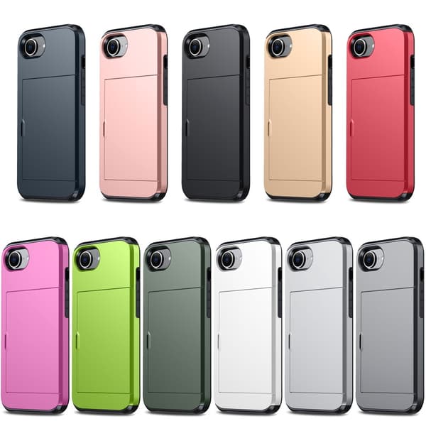 SKALO Armor Kortholder Cover til iPhone 17e - Sort