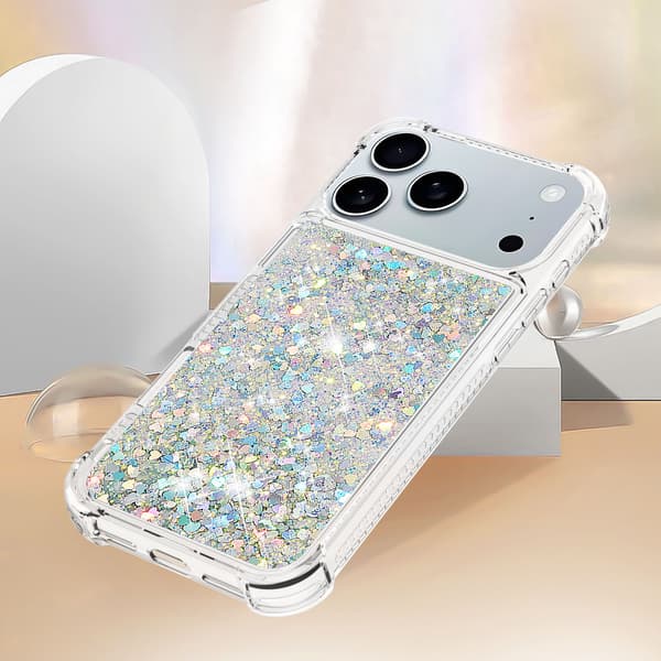 SKALO Kvicksand Glitter Skal för iPhone 18 Pro - Silver