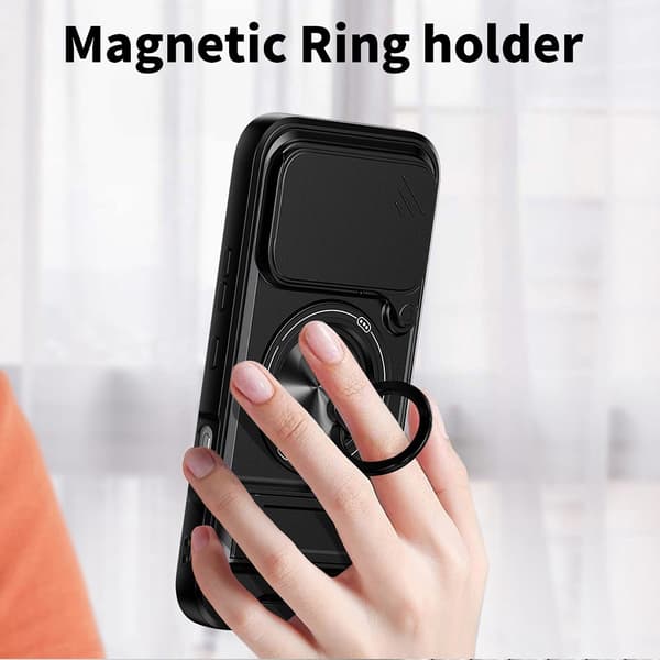 SKALO Kameraslider Ring/Stativ Cover til Honor 600 Pro - Sort