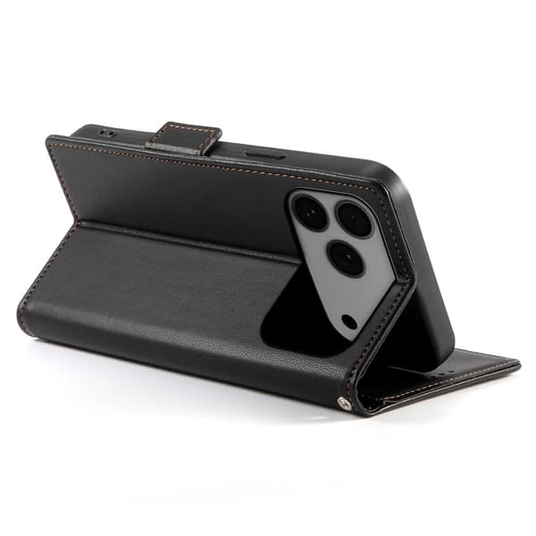 SKALO PU-læder Flip Cover til iPhone 18 Pro Max - Sort