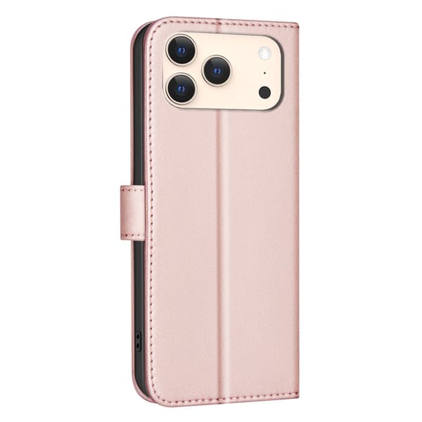 SKALO BINFEN COLOR Square Grid Flip Cover til iPhone 18 Pro Max - Rosa guld