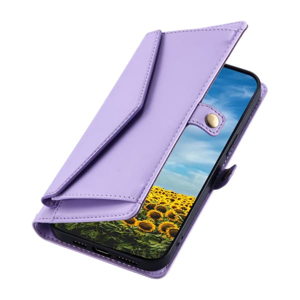 SKALO PU-Läder Envelope Plånboksfodral för iPhone 17e - Lila