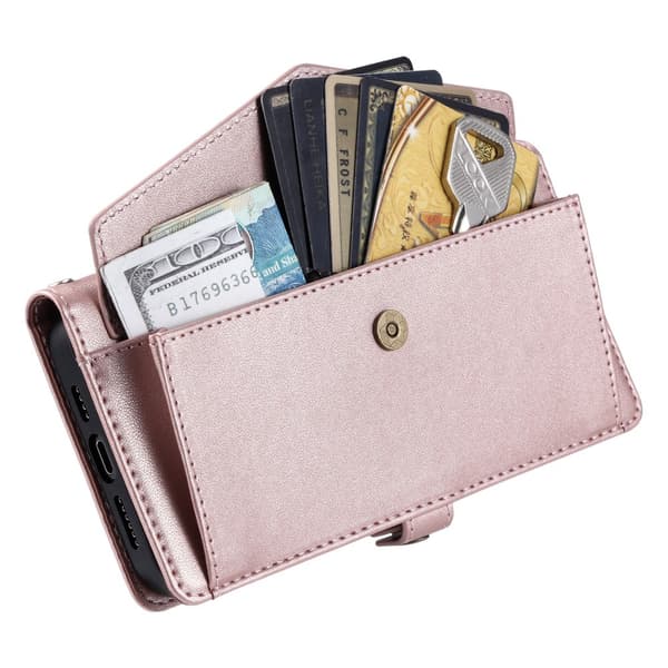 SKALO PU-Läder Envelope Plånboksfodral för iPhone 17e - Roséguld