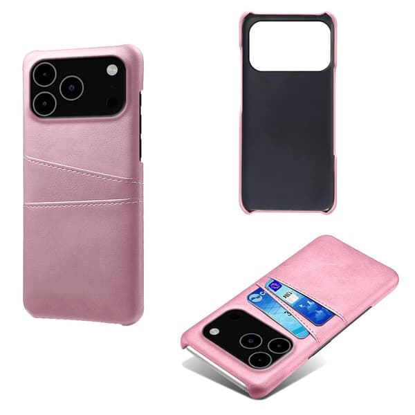 SKALO PU-Læder Kortholder Cover til iPhone 18 Pro Max - Rosa guld