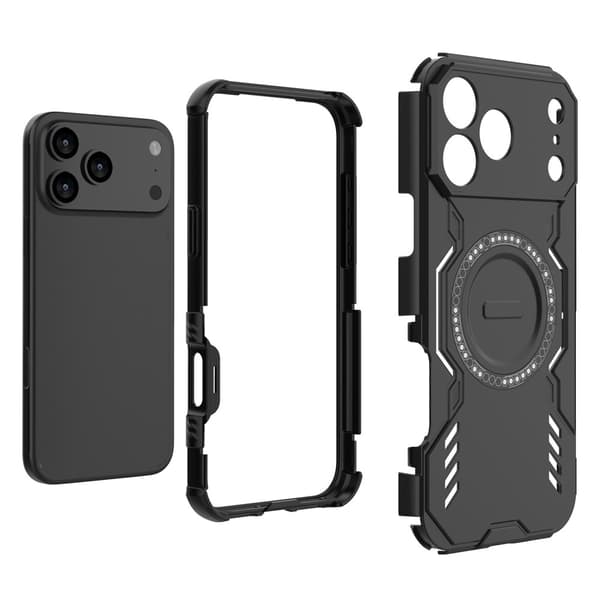 SKALO Armor Ventilated Heat Dissipation Cover til iPhone 18 Pro Max - Sort