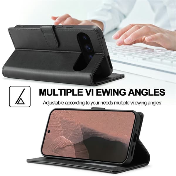 SKALO LC.IMEEKE Premium PU-læder Flip Cover til Google Pixel 11 Pro - Sort