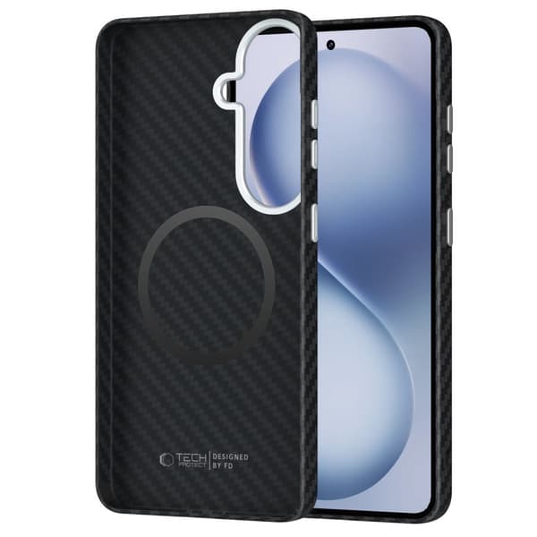 Tech-Protect Ion Carbon MagSafe Cover til Samsung Galaxy S26 - Sort/Sølv