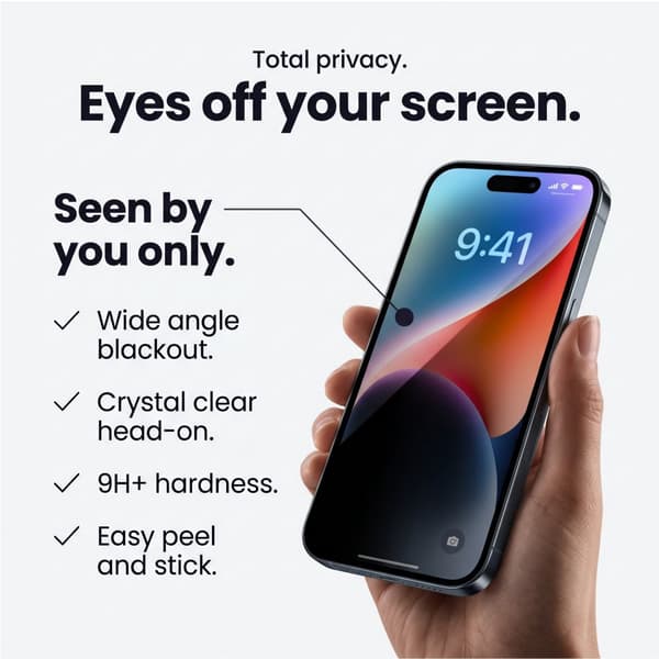 2-PAK Tech-Protect Quick Set Spy+ Privacy Skærmbeskyttelse i Hærdet glas til iPhone 18 Pro Max - Sort