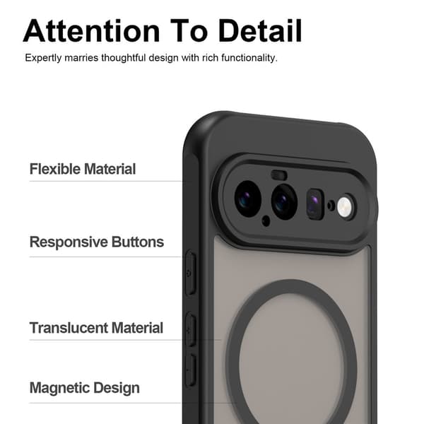 SKALO Mat Hybrid Cover til Google Pixel 11 Pro XL - Sort