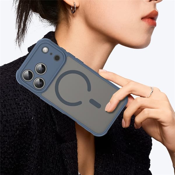 SKALO Mat Hybrid Cover til iPhone 18 Pro Max - Blå