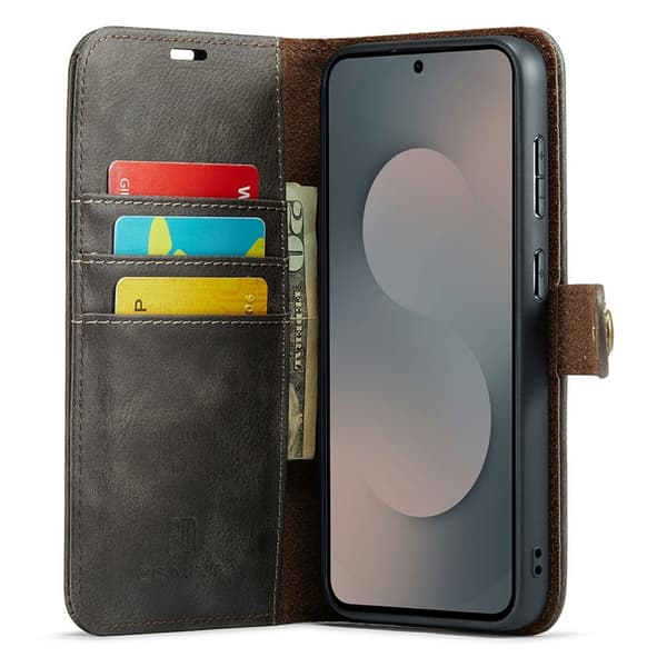 DG MING Samsung S25 FE 2-i-1 Magnet Plånboksfodral - Grå