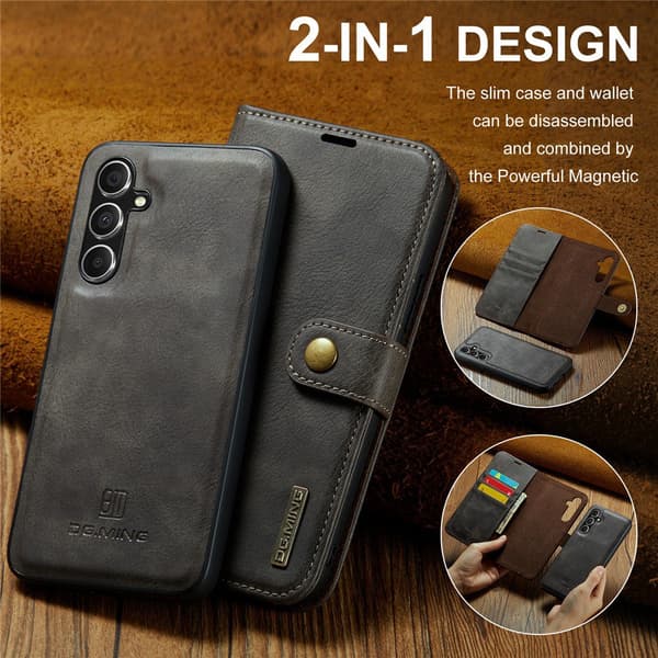 DG MING 2-i-1 Magnet Plånboksfodral för Samsung Galaxy S26+ - Grå