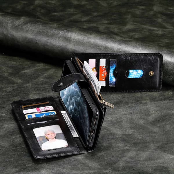 SKALO BIg Wallet 2i1 Magnet Flip Cover til iPhone 18 Pro Max - Sort