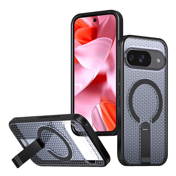SKALO Hybrid Magnetring Stativ Cover til Google Pixel 11 Pro - Sort