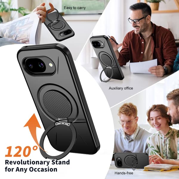 SKALO Roterende Ring Cover til Google Pixel 10a - Sort