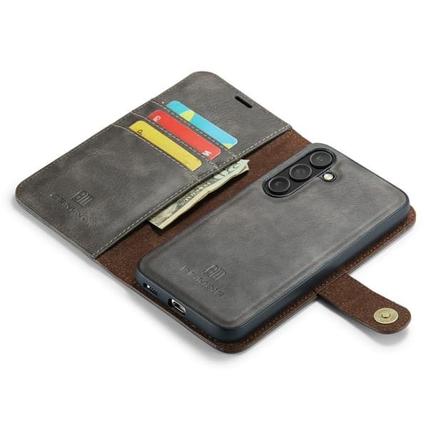 DG MING Samsung S25 FE 2-i-1 Magnet Plånboksfodral - Grå