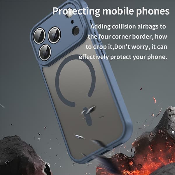 SKALO Mat Hybrid Cover til iPhone 18 Pro - Blå