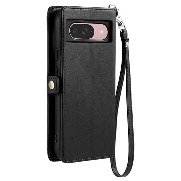 SKALO PU-Læder Kuvert Flip Cover til Google Pixel 11 - Sort