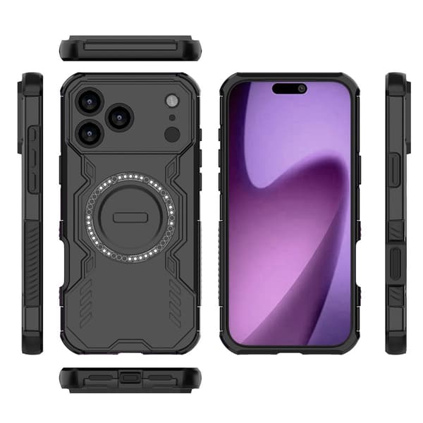 SKALO Armor Ventilated Heat Dissipation Cover til iPhone 18 Pro Max - Sort