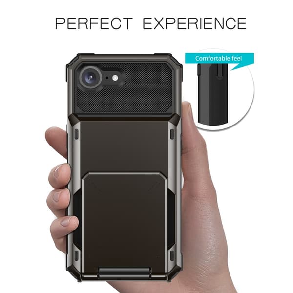 SKALO Armor Flip Kortholder Cover til iPhone 17e - Sort