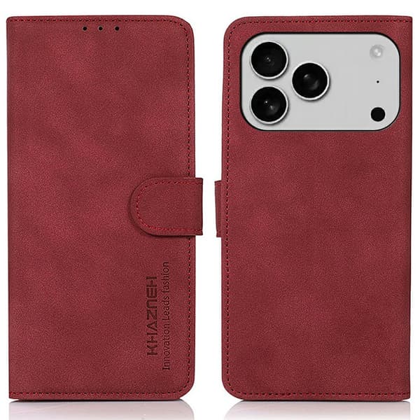 SKALO KHAZNEH Plånboksfodral för iPhone 18 Pro Max - Röd